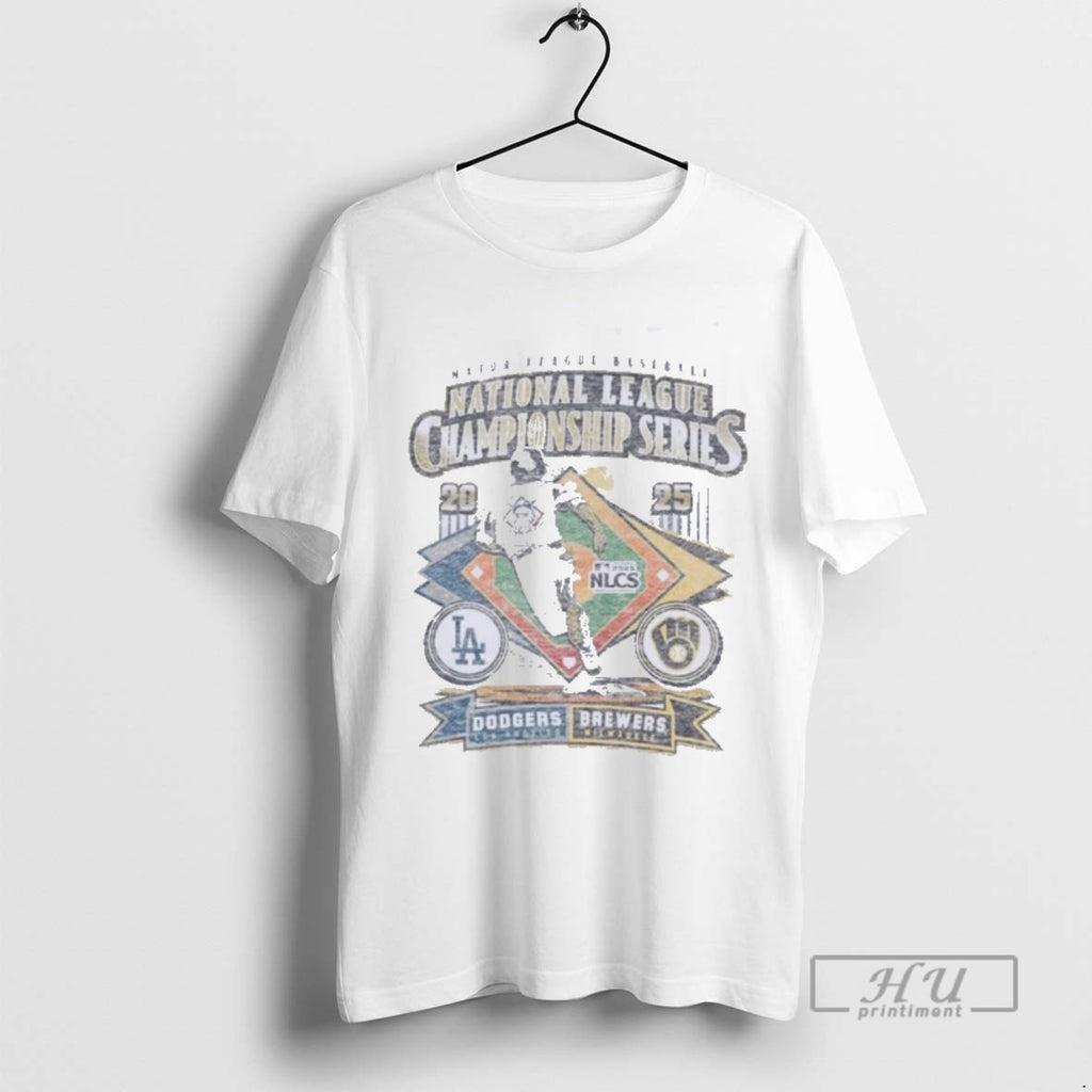 Limited Edition Milwaukee Brewers Vs La Dodgers 2025 Nlcs Match Up Dueling Franklin Graphic Tee
