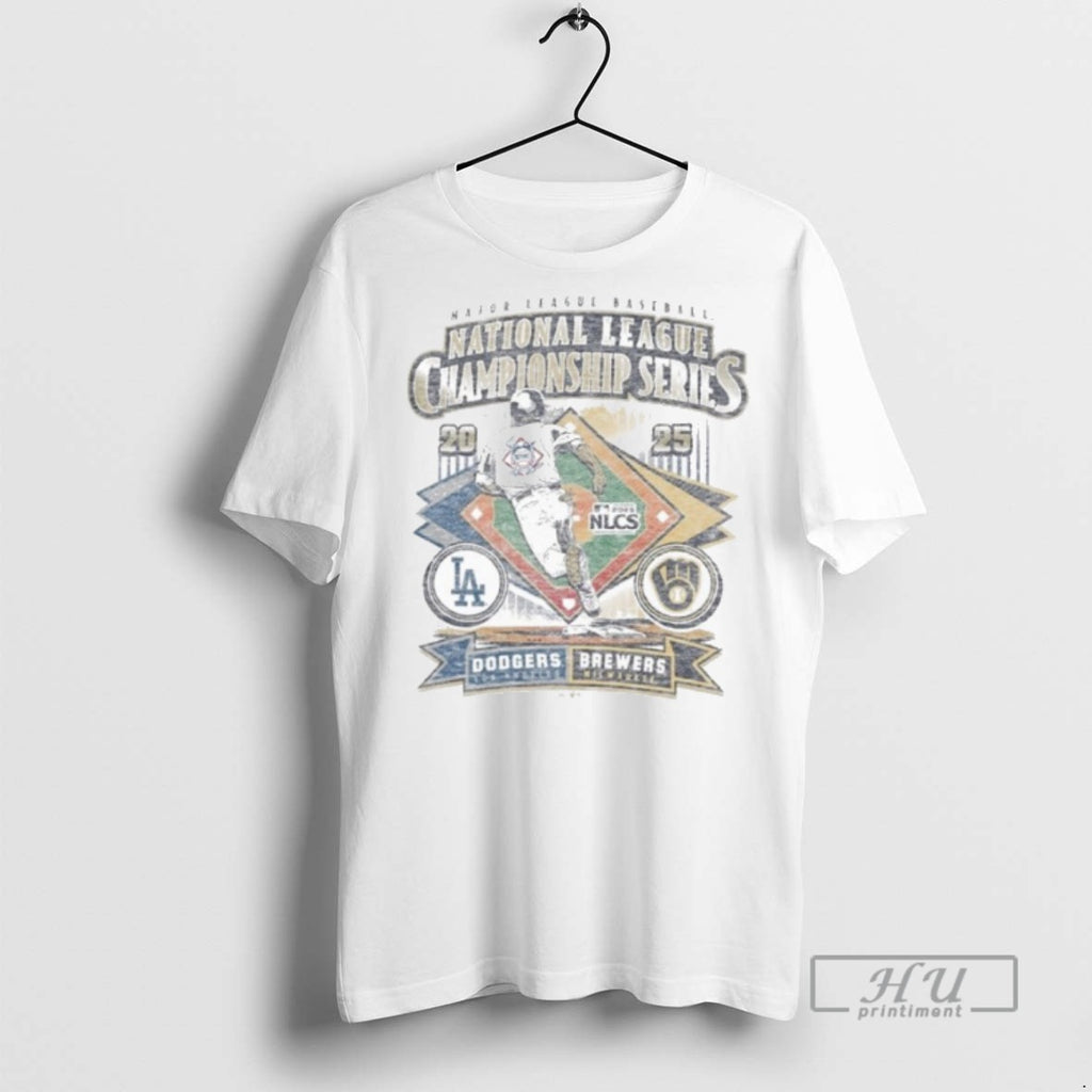Limited Edition Nlcs Match Up Dueling 2025 Brewers Vs Dodgers Graphic Tee Shirt Sweatshirt Hoodies