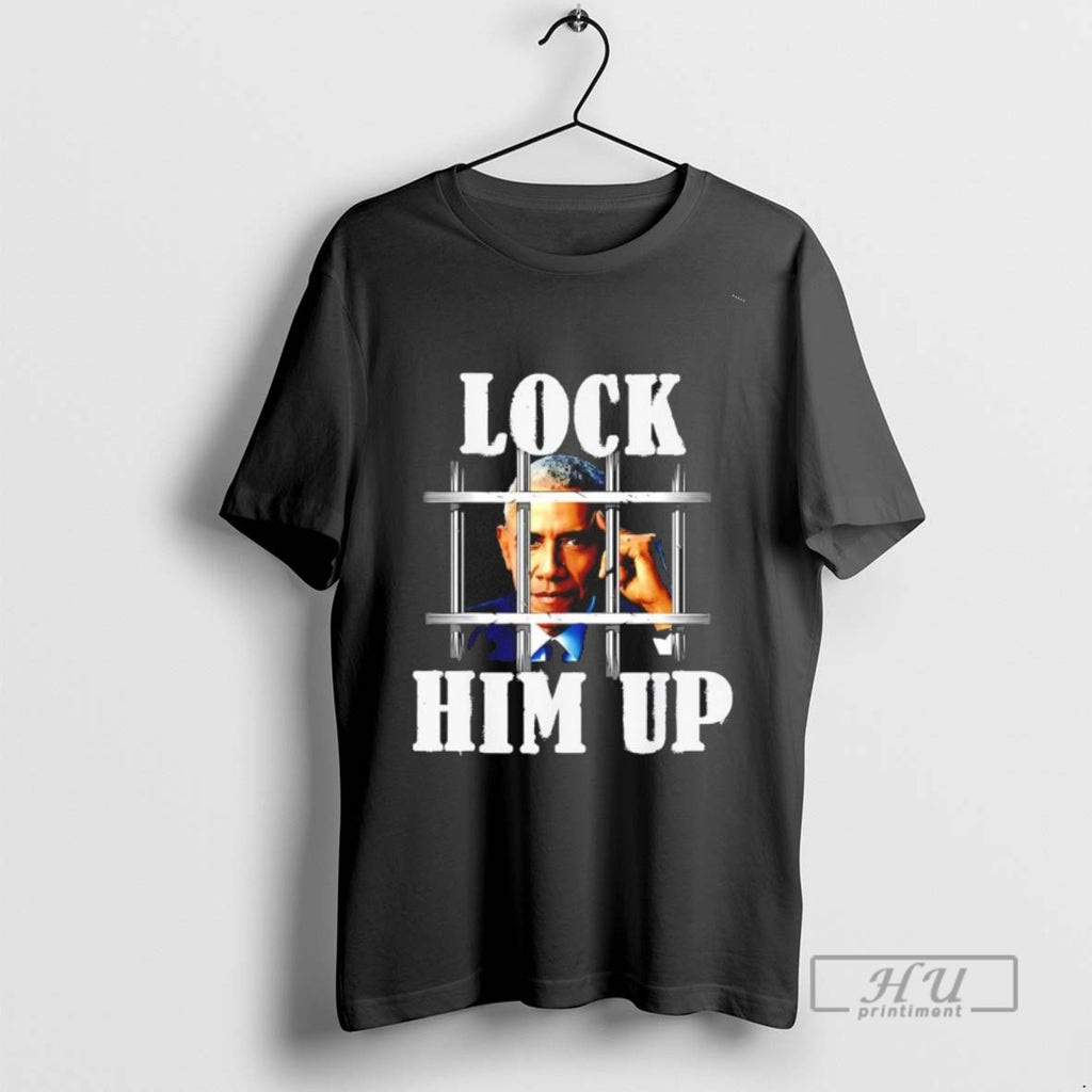 Limited Edition Obama Jail Lock Him Up Graphic Tee Shirt Sweatshirt Hoodies