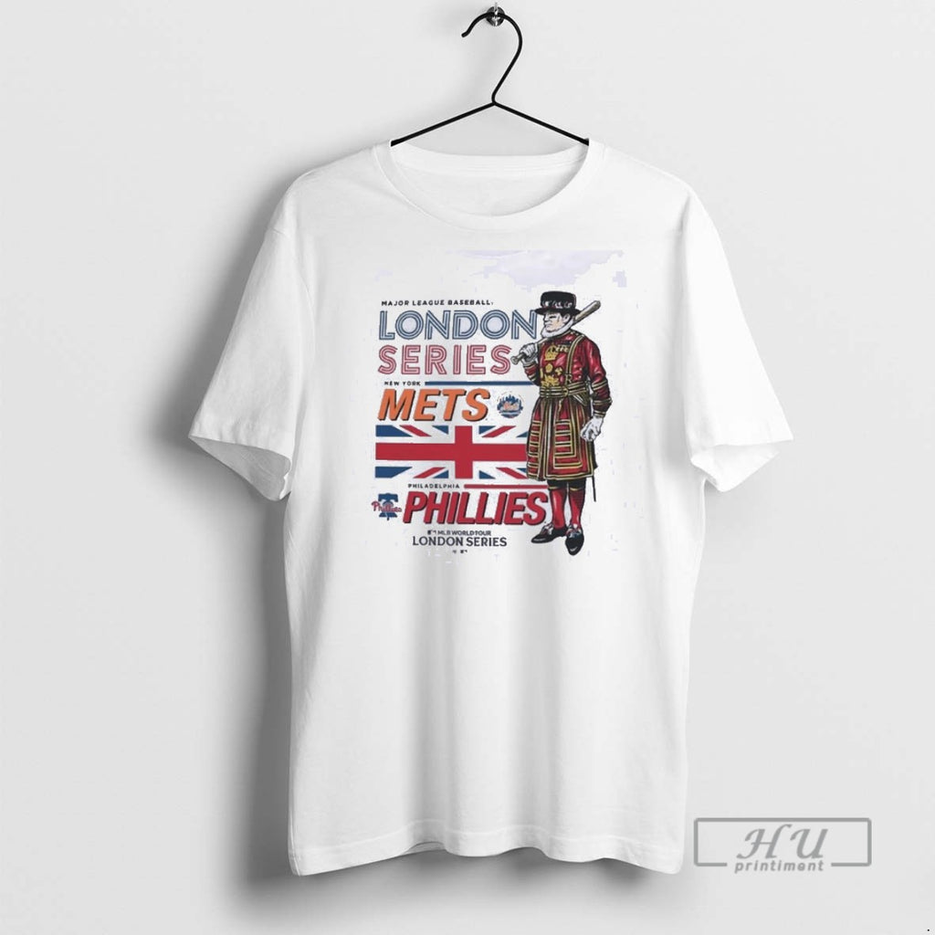 Limited Edition Philadelphia Phillies Vs New York Mets Dueling London Game Graphic Tee Shirt
