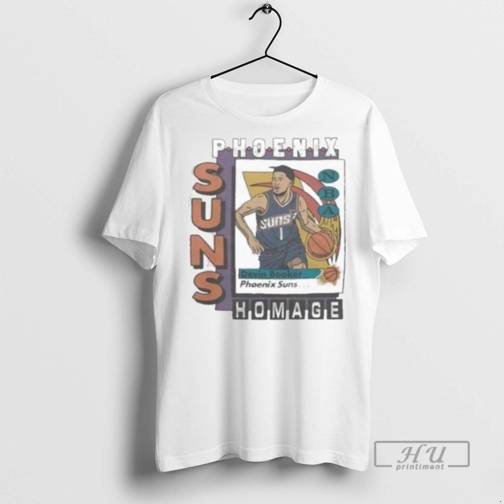 Limited Edition Phoenix Suns Trading Card Devin Booker Graphic Tee Shirt Sweatshirt Hoodies