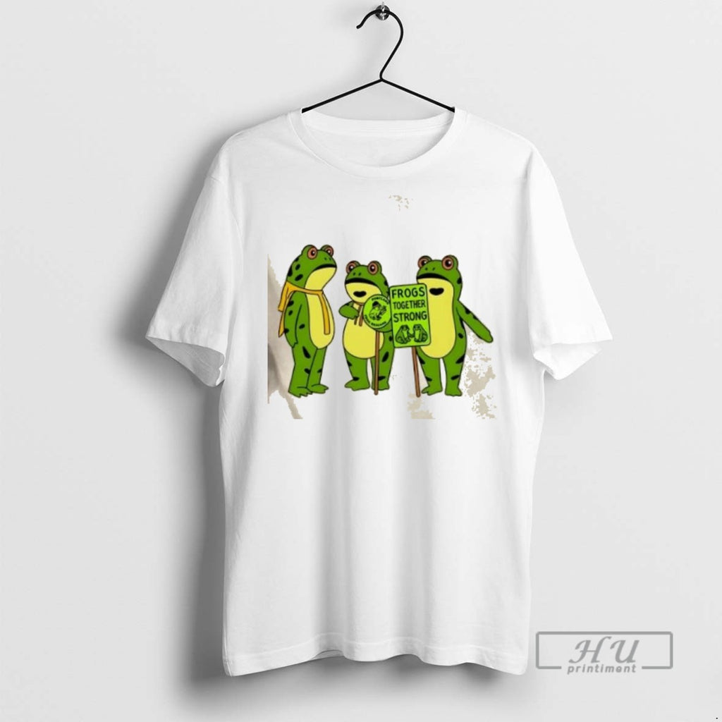 Limited Edition Portland Frog Brigade Oregon Frogs Together Strong Protest Ice Graphic Tee Shirt