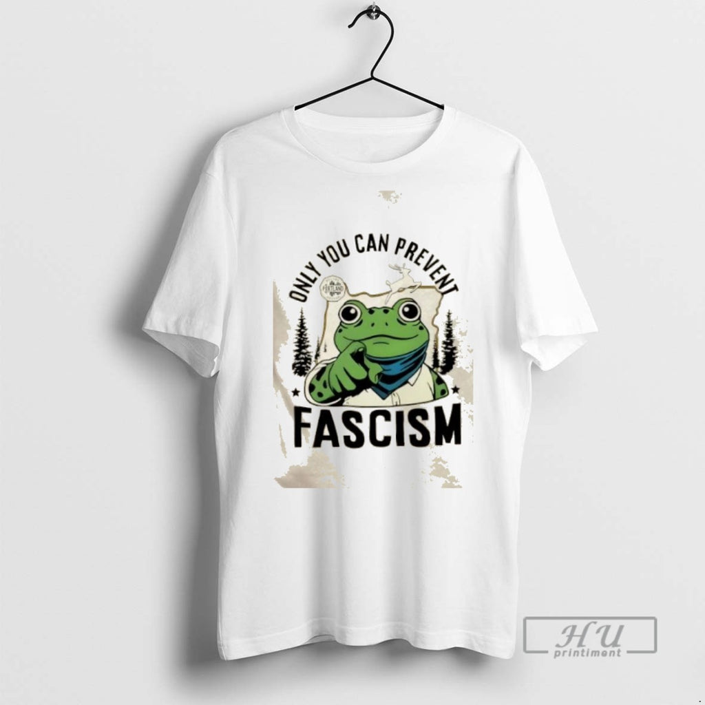 Limited Edition Portland Frog Only You Can Prevent Fascism Anti Ice Graphic Tee Shirt