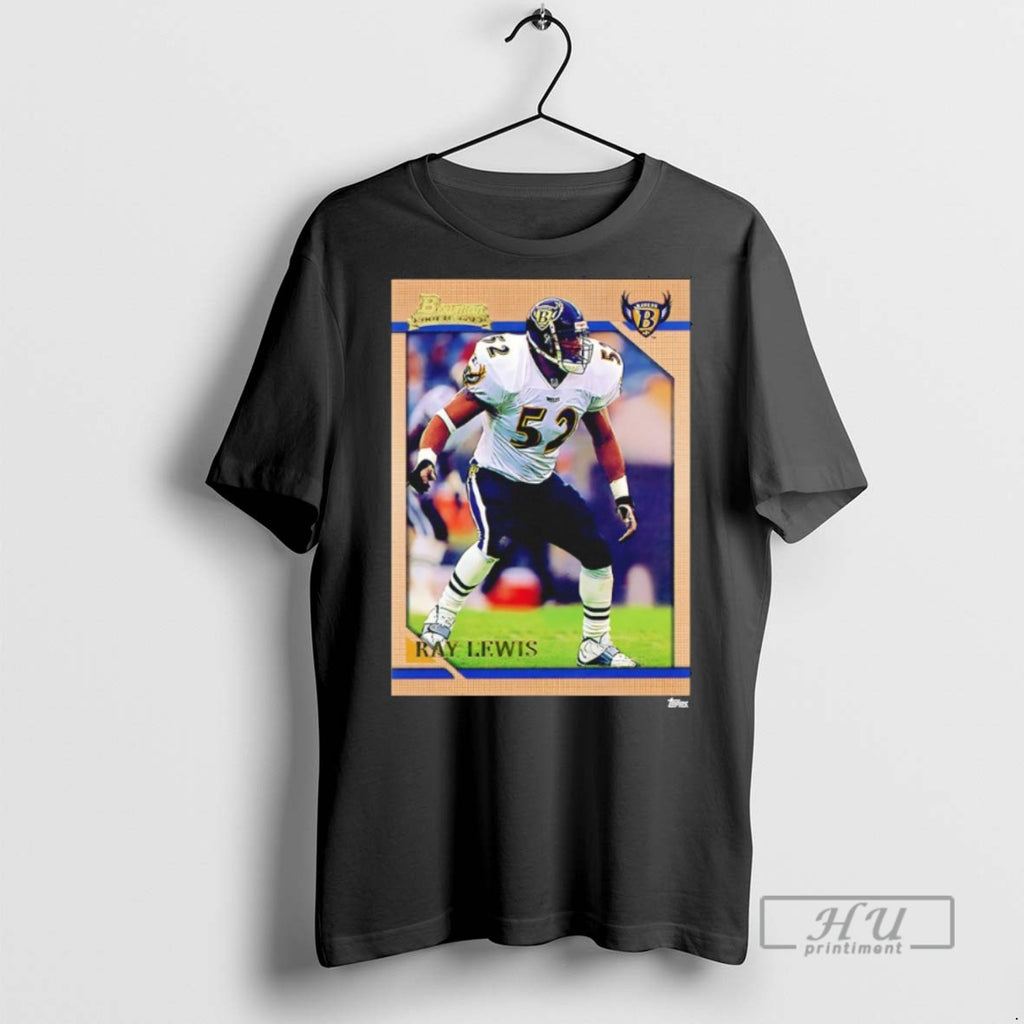 Limited Edition Ray Lewis Baltimore Ravens Trading Card Graphic Tee Shirt Sweatshirt Hoodies