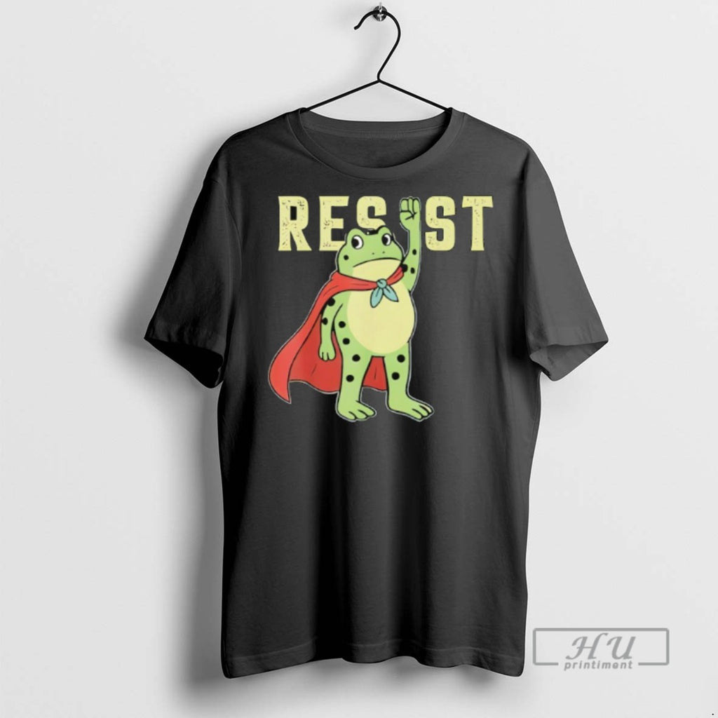 Limited Edition Resist Frog Portland Frog Protest Frog Graphic Tee Shirt Sweatshirt Hoodies