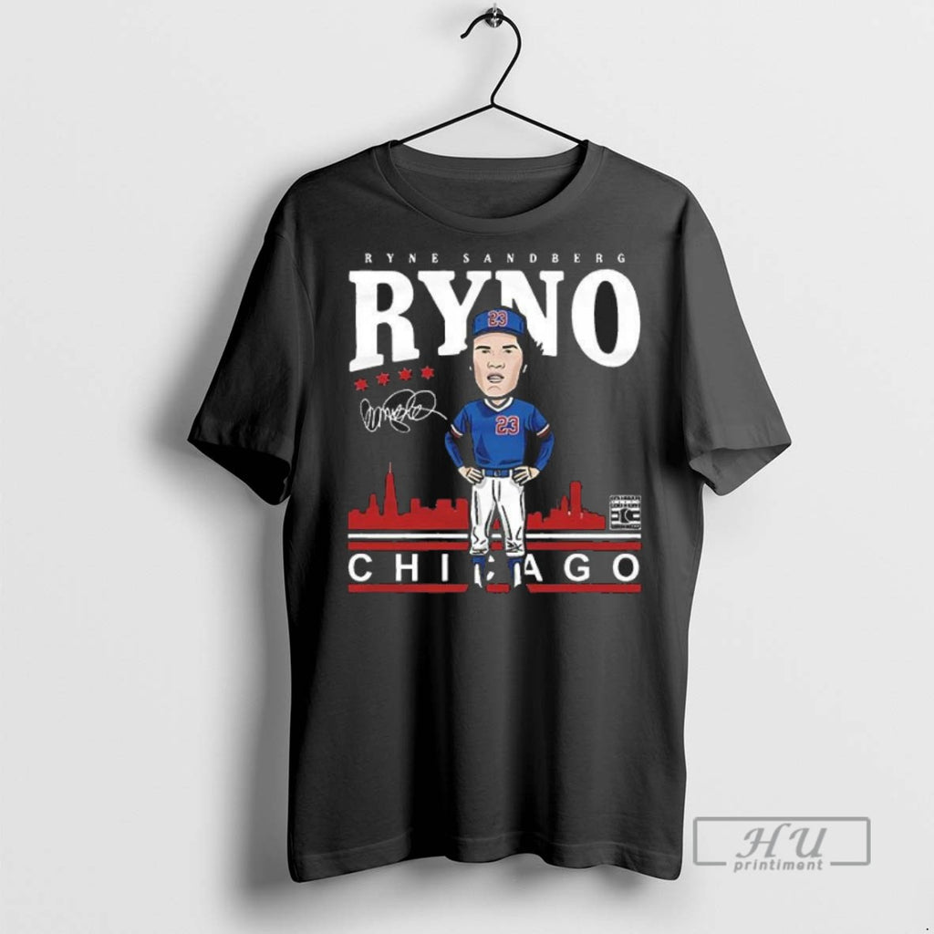 Limited Edition Ryne Sandberg Ryno Chicago Cubs Cartoon Graphic Tee Shirt Sweatshirt Hoodies