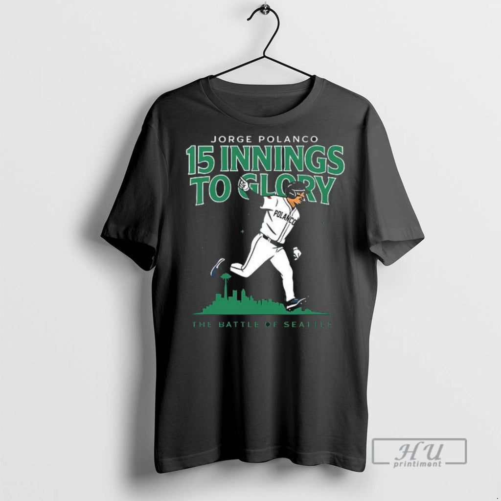 Limited Edition Seattle Mariners Jorge Polanco Mariners 15 Inning Game 5 Graphic Tee Shirt