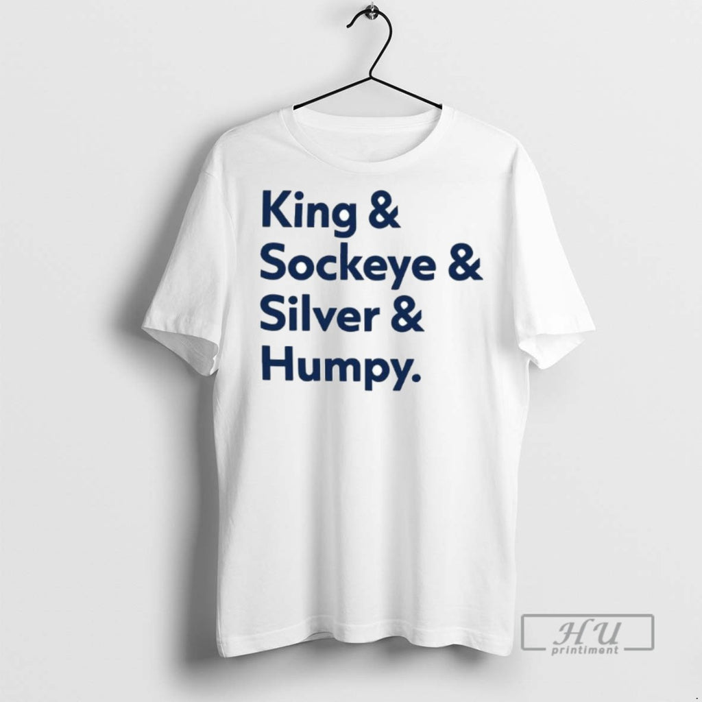 Limited Edition Seattle Mariners Salmon Run King And Sockeye And Silver And Humpy Graphic Tee