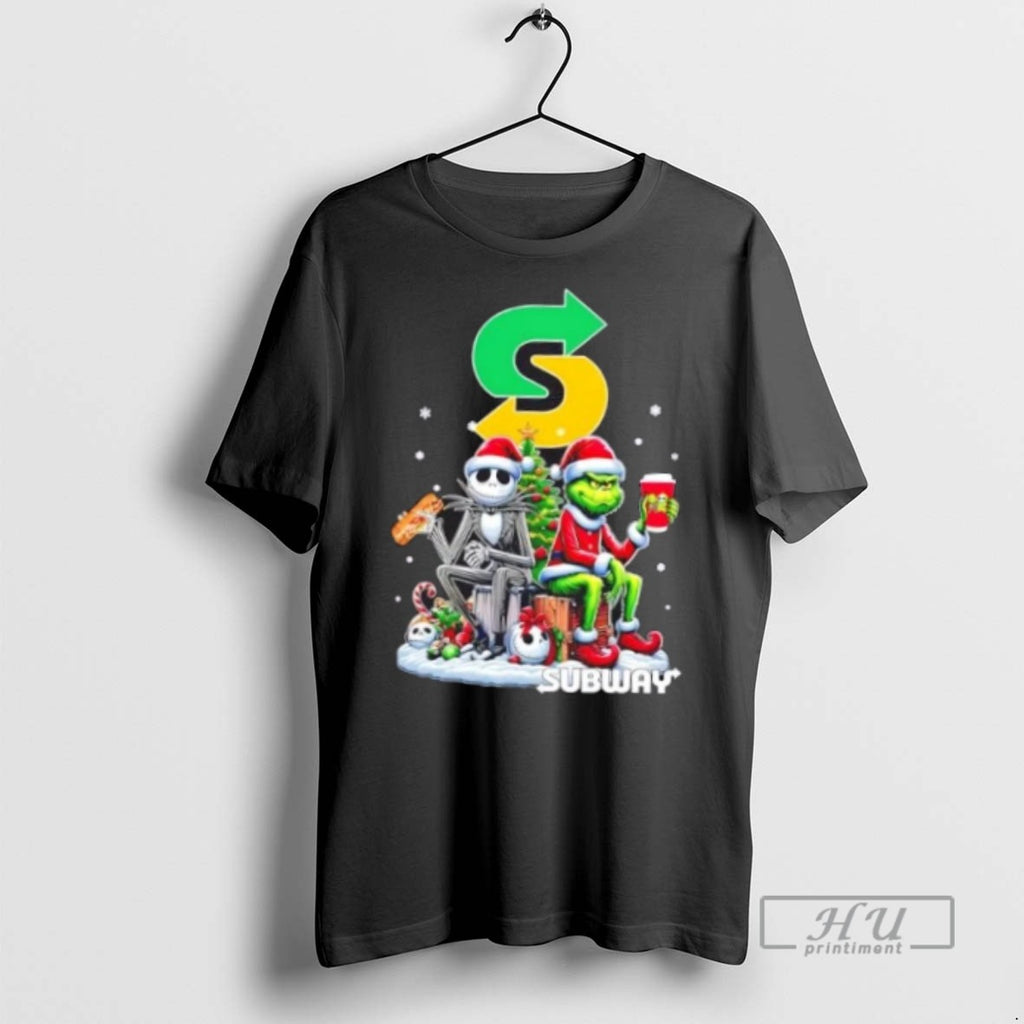 Limited Edition Subway X Grinch And Jack Skellington Unwilling Friends Merry Christmas Graphic