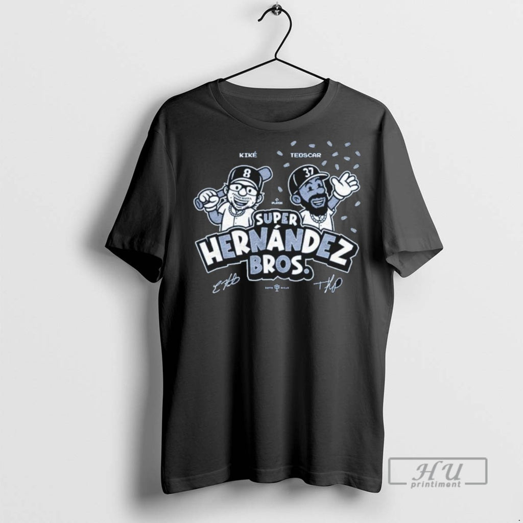 Limited Edition Super Hernandez Bros Kike Hernandez And Teoscar Hernandez Graphic Tee Shirt Sweatshirt Hoodies