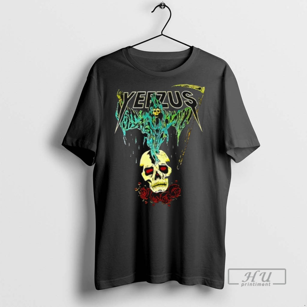 Limited Edition Tee Kanye West Ye Yeezus Grim Reaper Skull And Roses Graphic