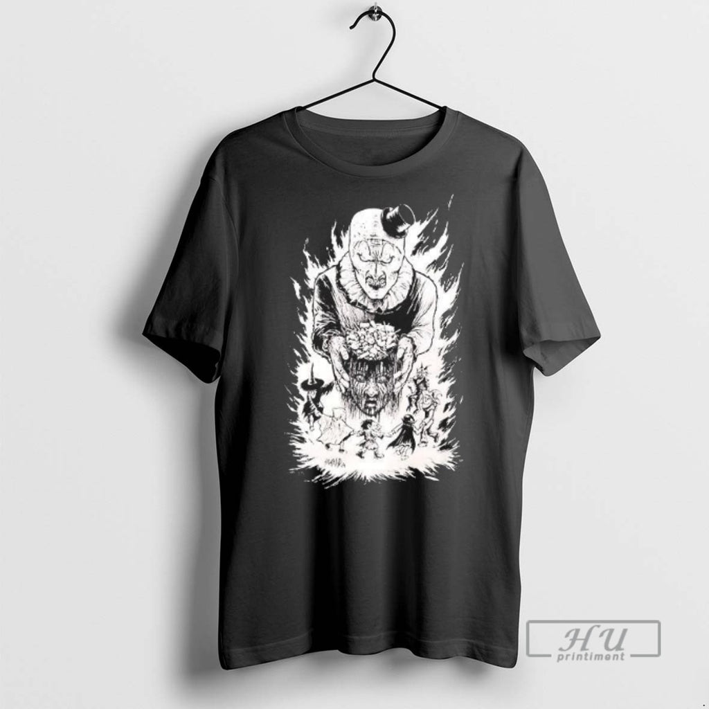 Limited Edition Terrifier Art The Clown Candy Head Graphic Tee Shirt Sweatshirt Hoodies