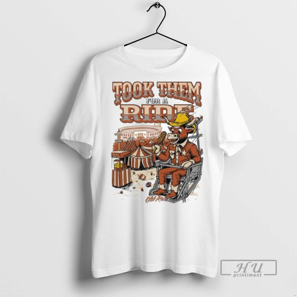 Limited Edition Texas Longhorns Beat Oklahoma Took Them For A Ride Graphic Tee Shirt