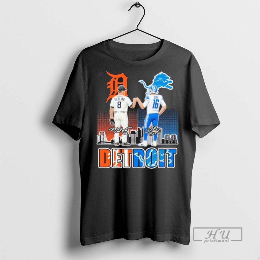 Limited Edition Tigers Vierling And Lions Jared Goff Detroit Graphic Tee Shirt Sweatshirt Hoodies