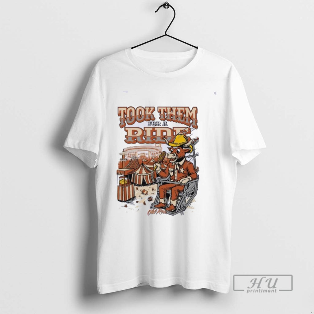 Limited Edition Took Them For A Ride Texas Longhorns Graphic Tee Shirt Sweatshirt Hoodies
