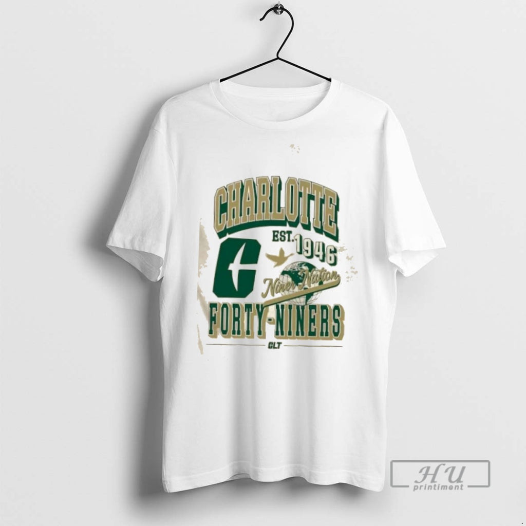 Limited Edition Unc Charlotte T Niner Nation Forty Niners Est 1946 Graphic Tee Shirt