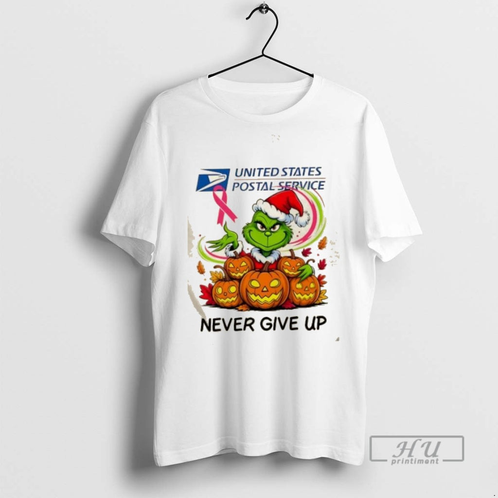 Limited Edition Usps X Grinch Christmas Never Give Up Graphic Tee Shirt Sweatshirt Hoodies
