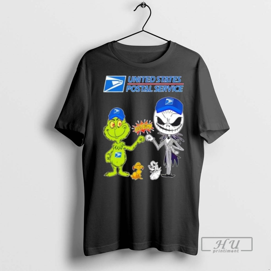 Limited Edition Usps X Grinch And Jack Skellington Fist Bump Uniwilling Friends Graphic