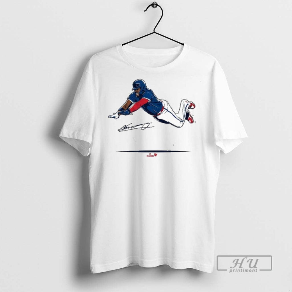 Limited Edition Vladimir Guerrero Jr Super Vlad Flying Slide Graphic Tee Shirt Sweatshirt Hoodies