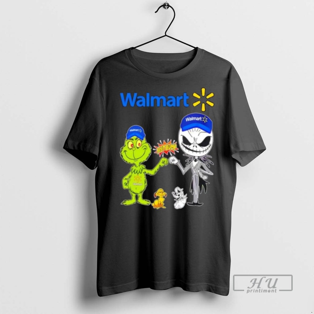 Limited Edition Walmart X Grinch And Jack Skellington Fist Bump Uniwilling Friends Graphic