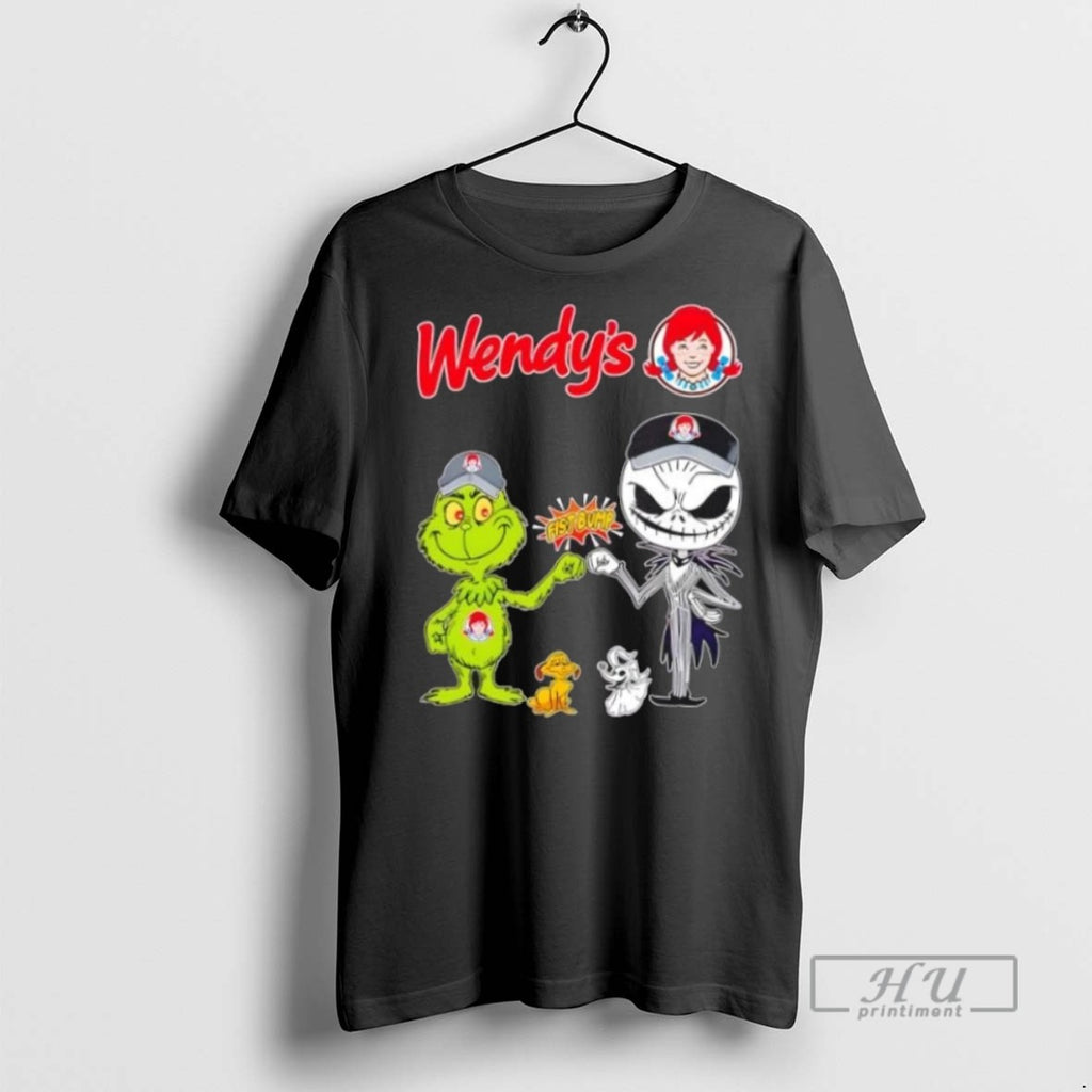Limited Edition Wendys X Grinch And Jack Skellington Fist Bump Uniwilling Friends Graphic