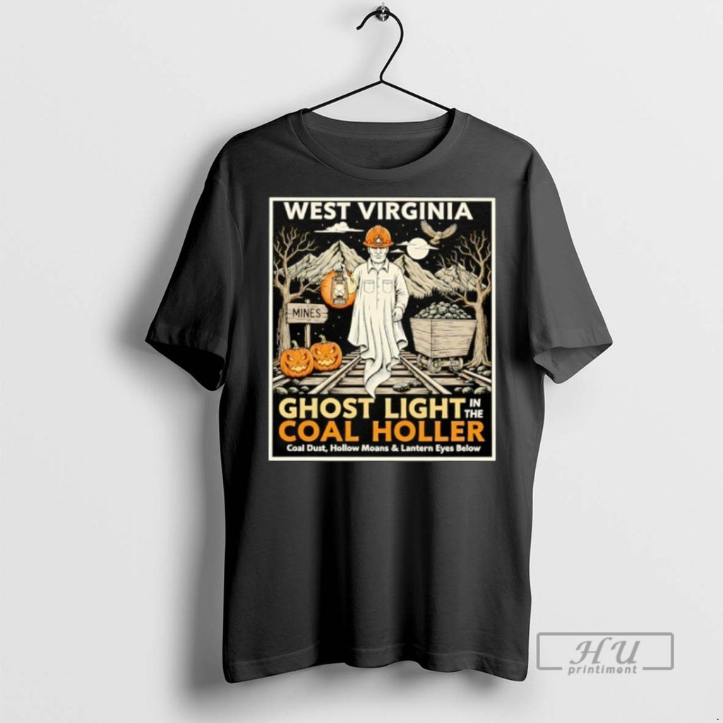 Limited Edition West Virginia Ghost Light In The Coal Holler Halloween Graphic Tee Shirt