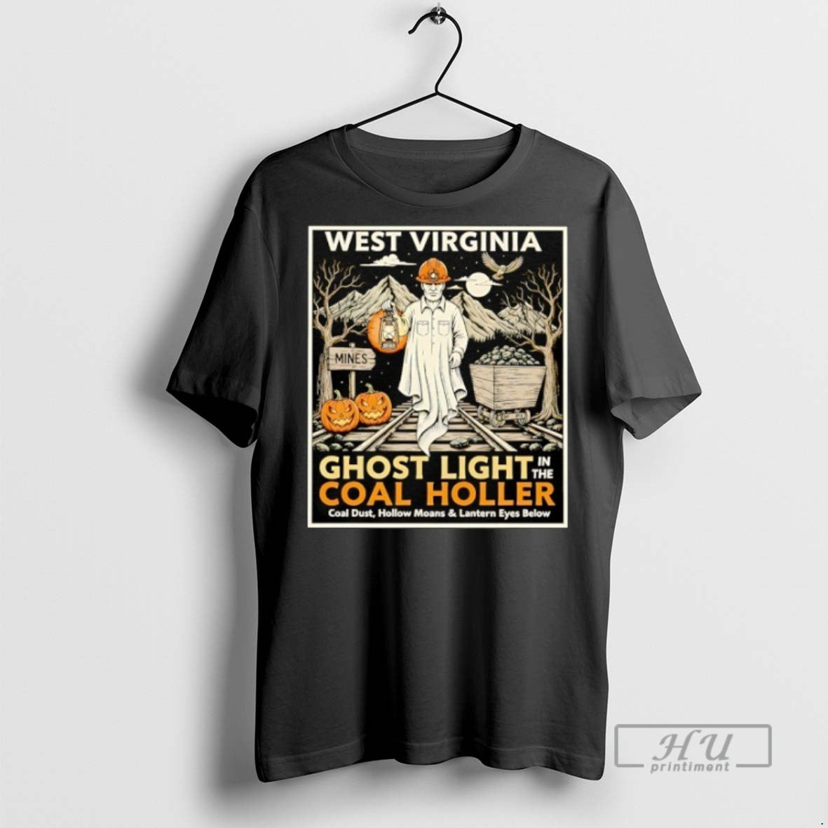 Limited Edition West Virginia Ghost Light In The Coal Holler Halloween Graphic Tee Shirt
