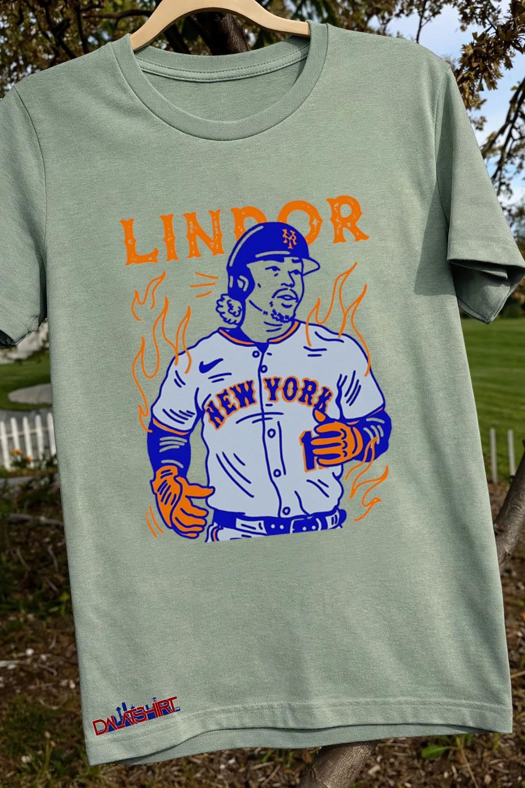 Lindor New York Mets Baseball Player On Fire shirt