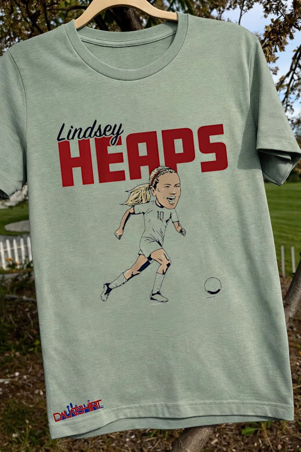 Lindsey Heaps Number 10 Soccer Player Caricature shirt