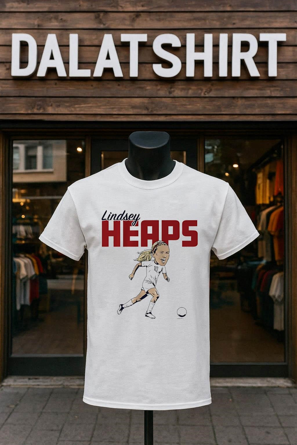 Lindsey Heaps Number 10 Soccer Player Caricature shirt