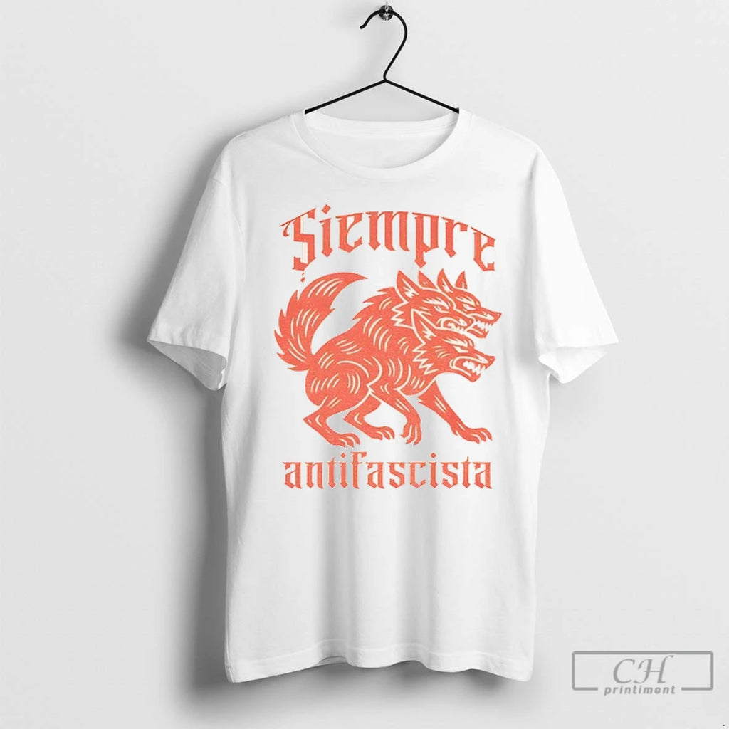 Linocut 3 Headed Dog Siempre Antifascista T Shirts