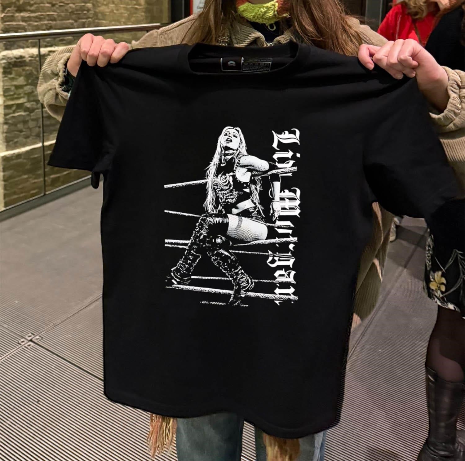 Liv Morgan Wrestling Gothic Font Portrait graphic shirt
