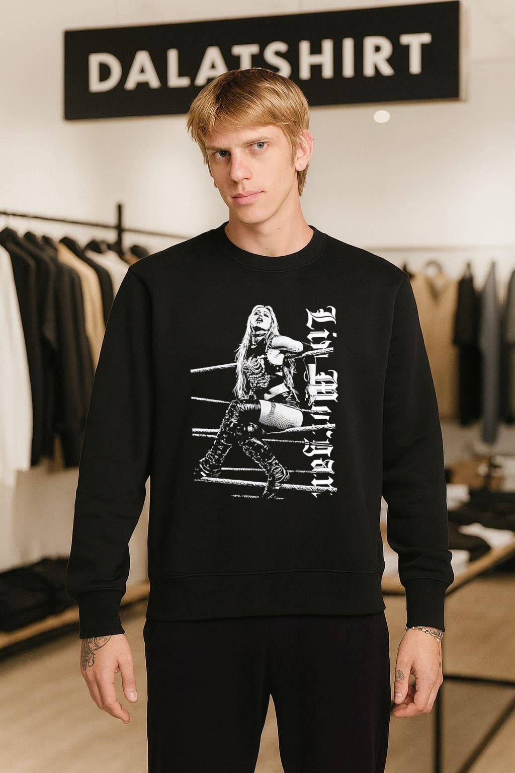 Liv Morgan Wrestling Gothic Font Portrait graphic shirt