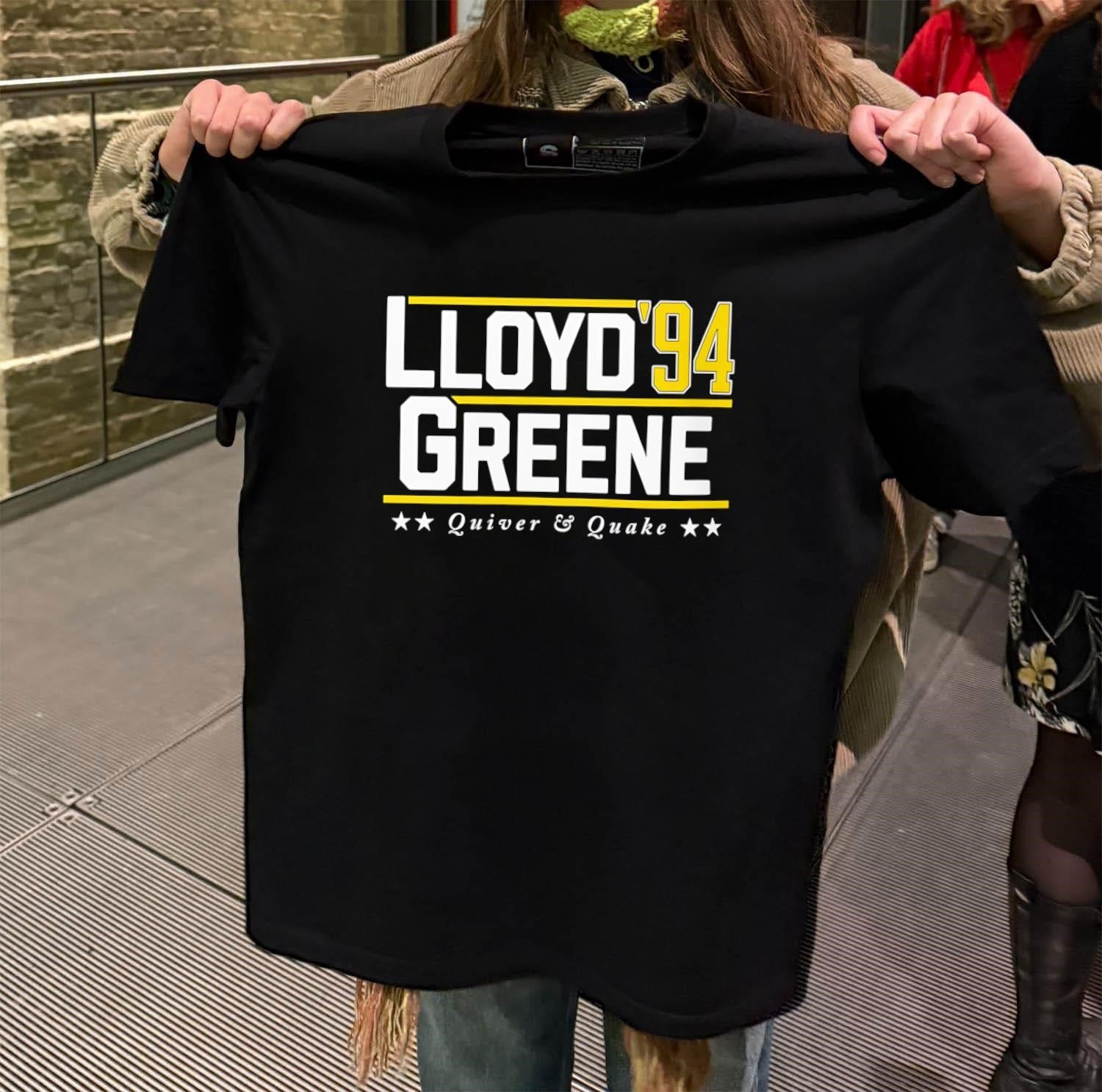 Lloyd Greene ’94 Quiver and Quake shirt