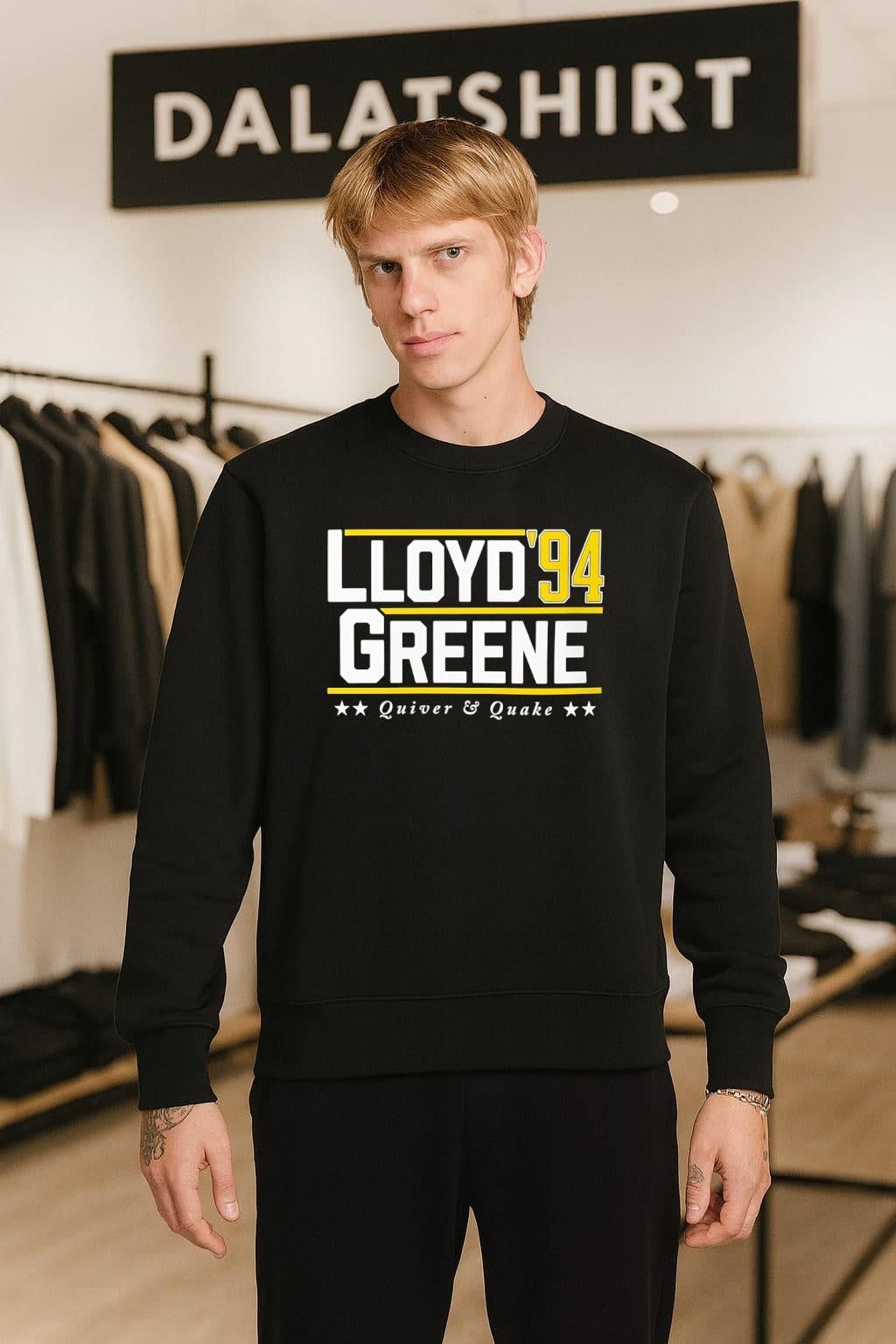 Lloyd Greene ’94 Quiver and Quake shirt