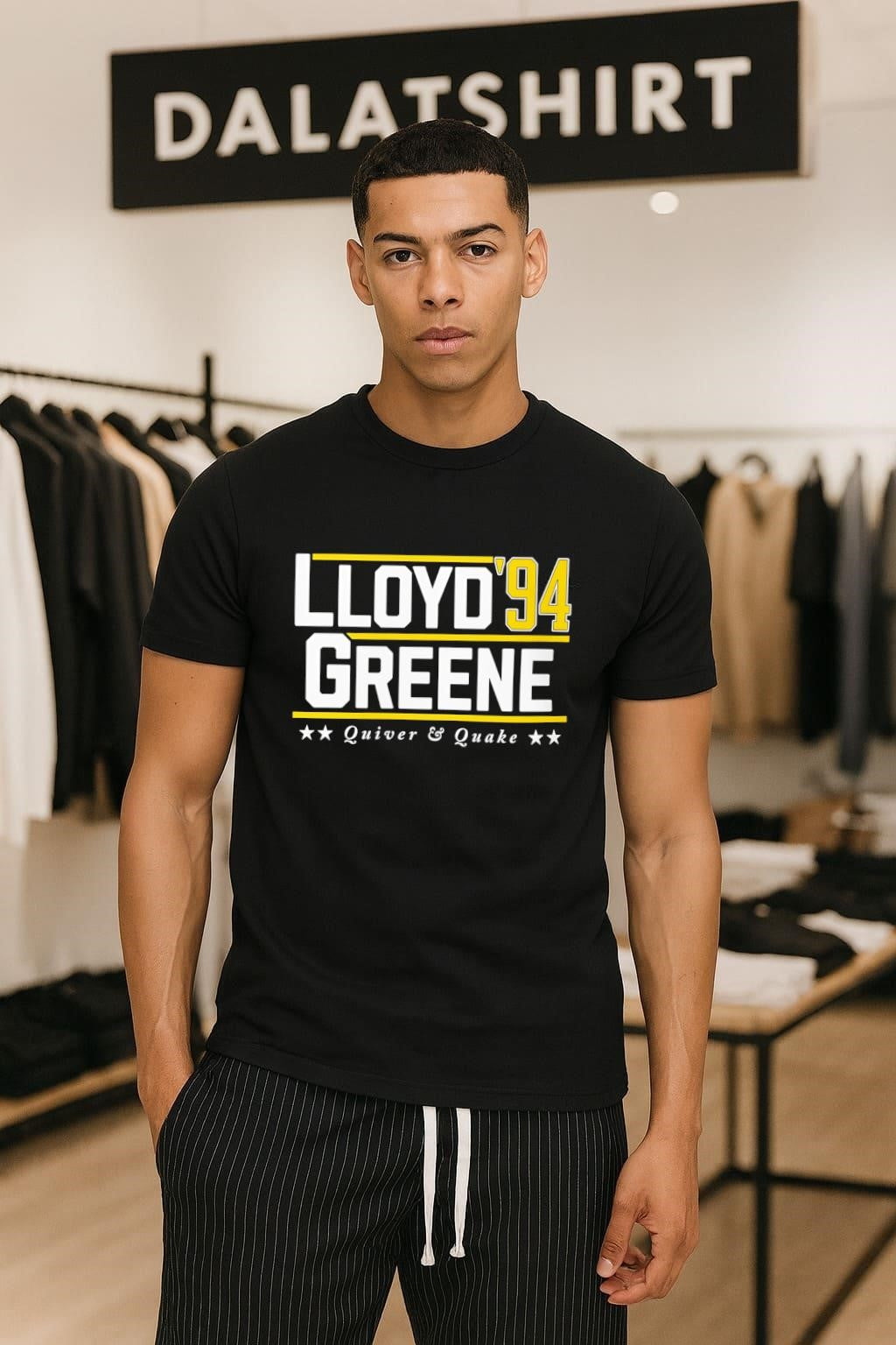 Lloyd Greene ’94 Quiver and Quake shirt
