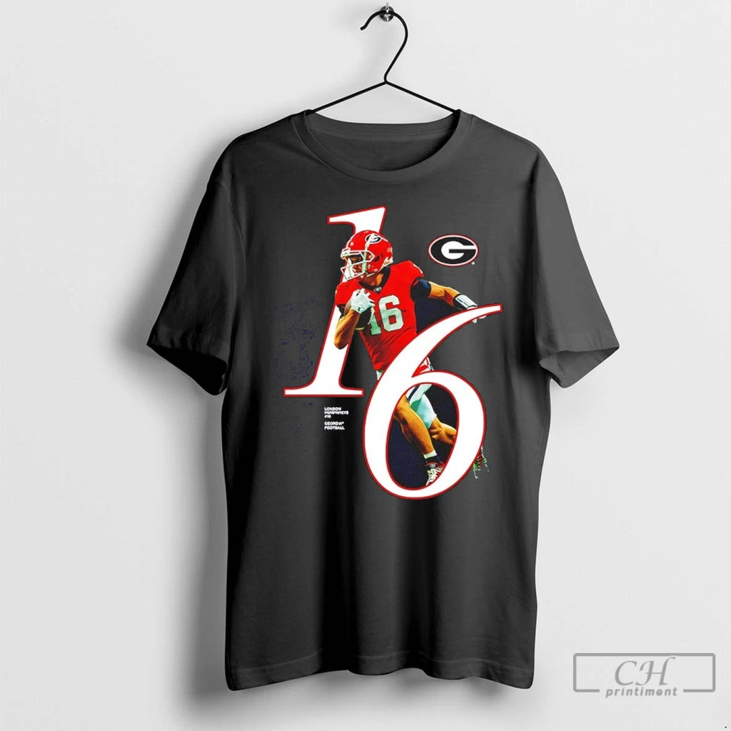 London Humphreys 16 Georgia Bulldogs 2025 Ncaa Player T Shirts