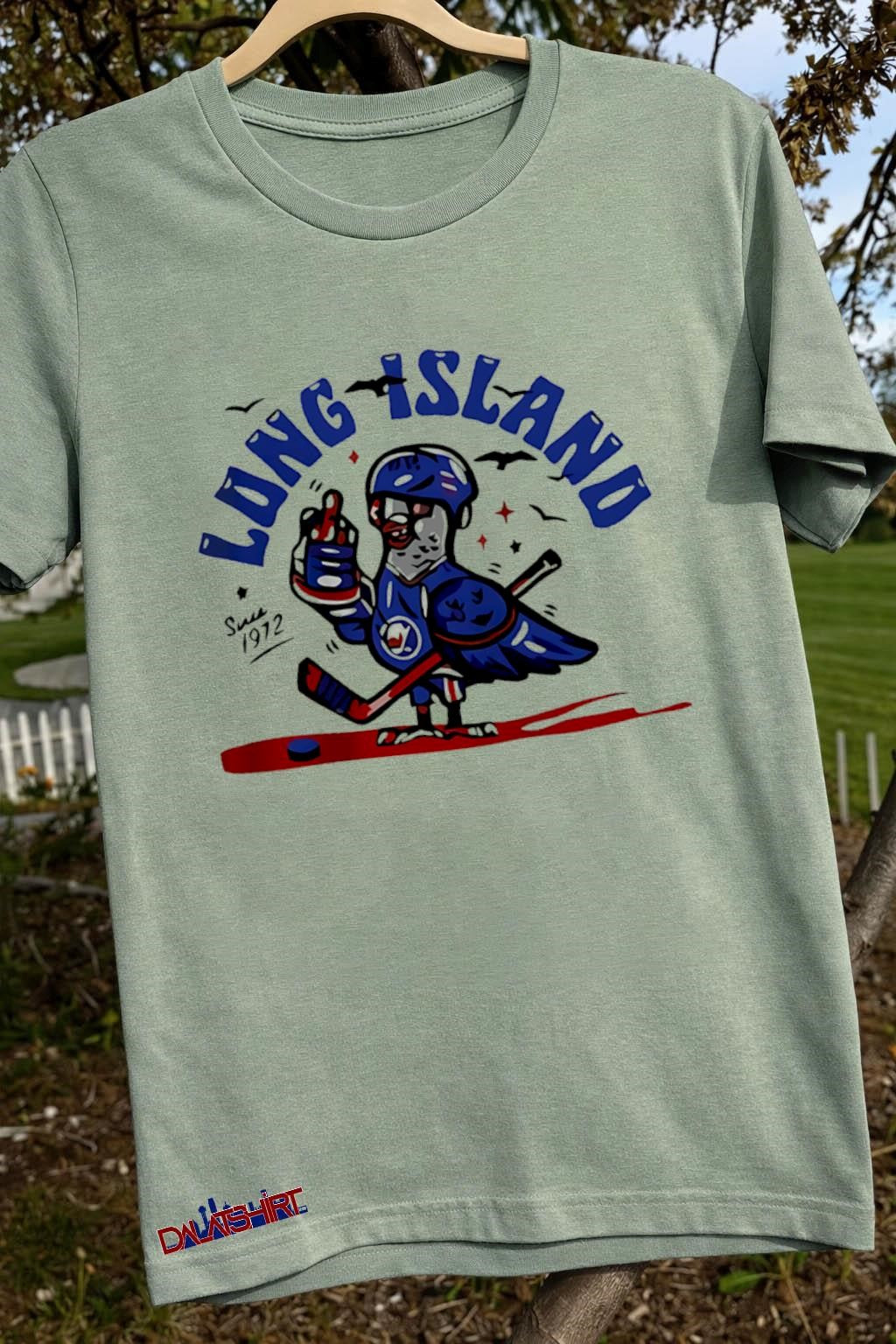 Long Island Since 1972 Pigeon Hockey Player Graphic shirt