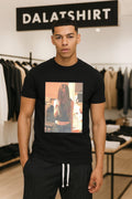 Long hair girl holding sharp survival knife shirt