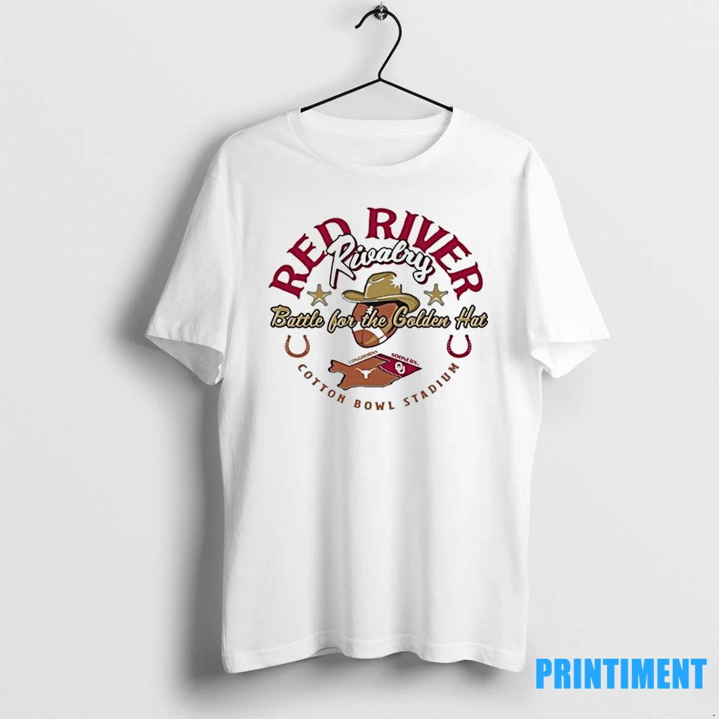 Longhorns Vs Ou 2025 Red River Rivalry Golden Hat Tshirts Sweater