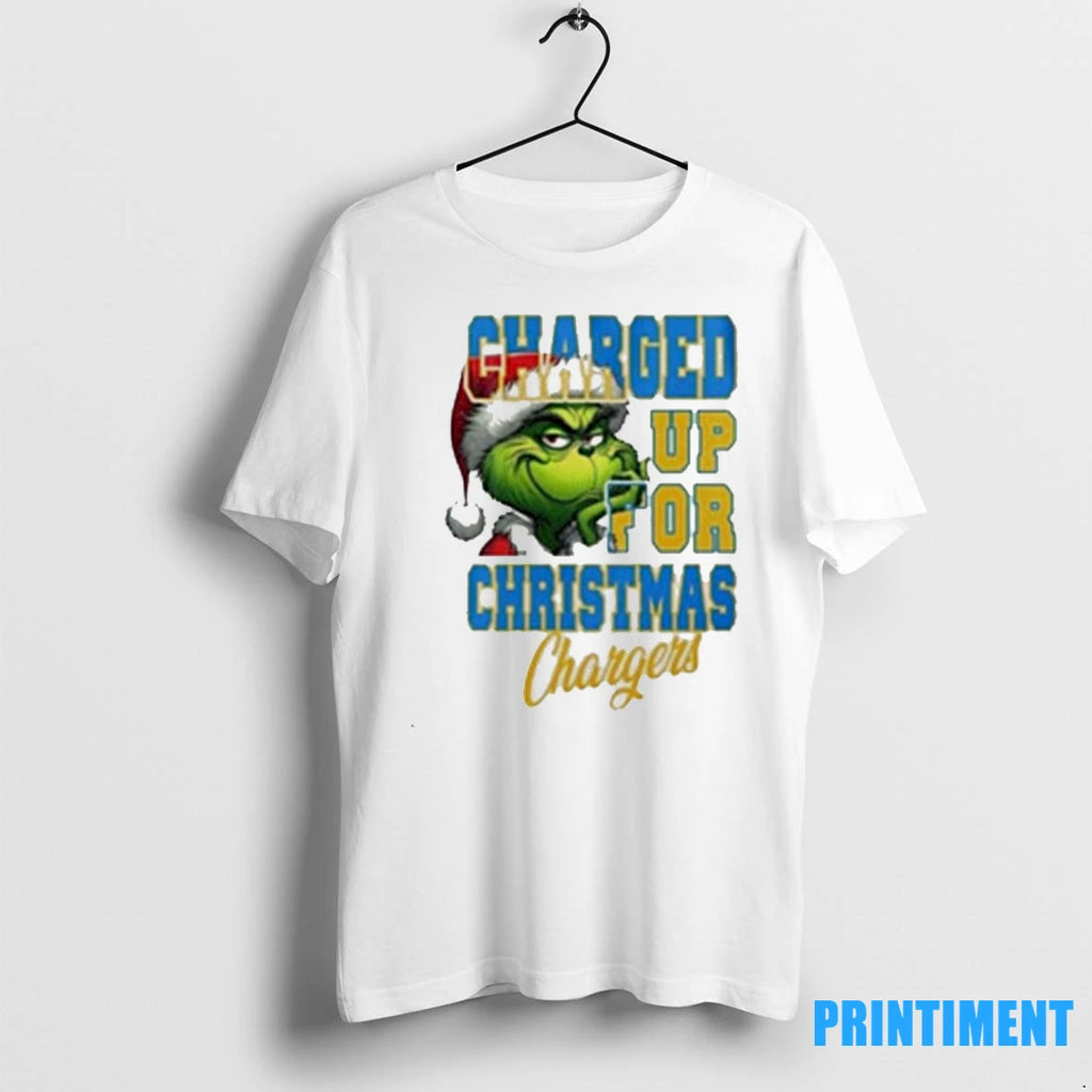 Los Angeles Chargers Charged Up For Christmas Chargers Grinch Tshirts Sweater