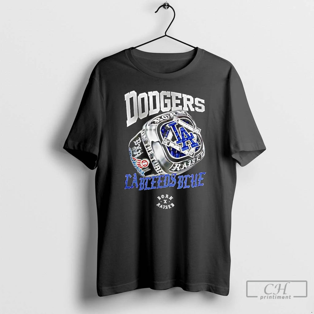 Los Angeles Dodgers New Era Born X Raised Ring Graphic T Shirts