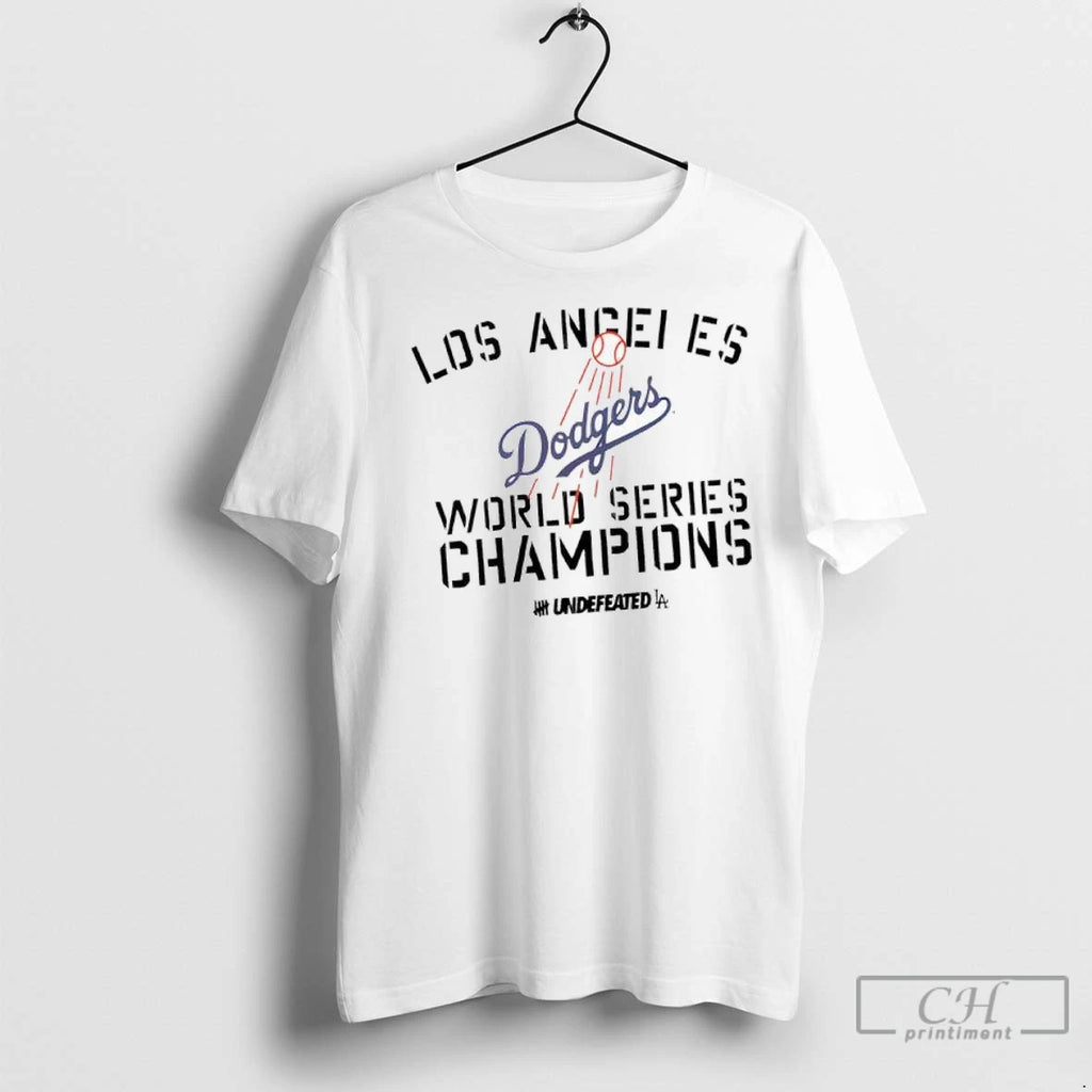Los Angeles Dodgers New Era X Undefeated World Series Champions T Shirts