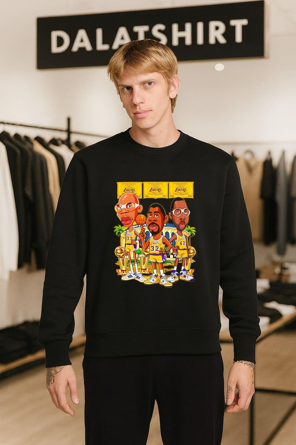 Los Angeles Lakers 1985 1987 1988 World Champions Kareem Abdul-Jabbar Magic Johnson James Worthy shirt