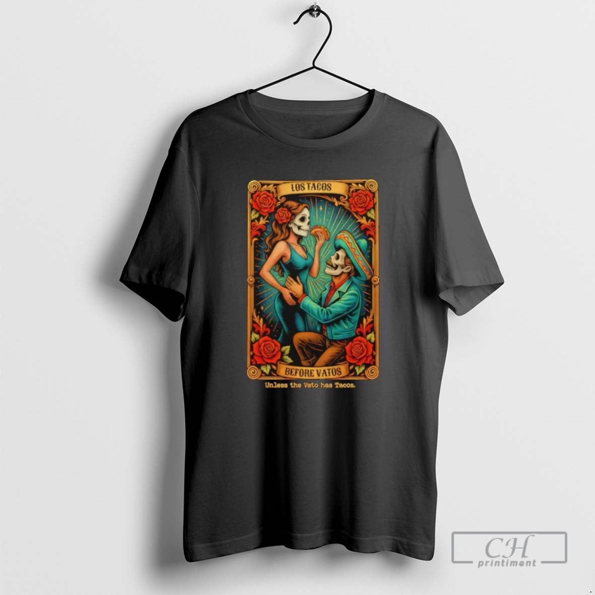 Los Tacos Before Vatos Tarot Card Halloween T Shirts