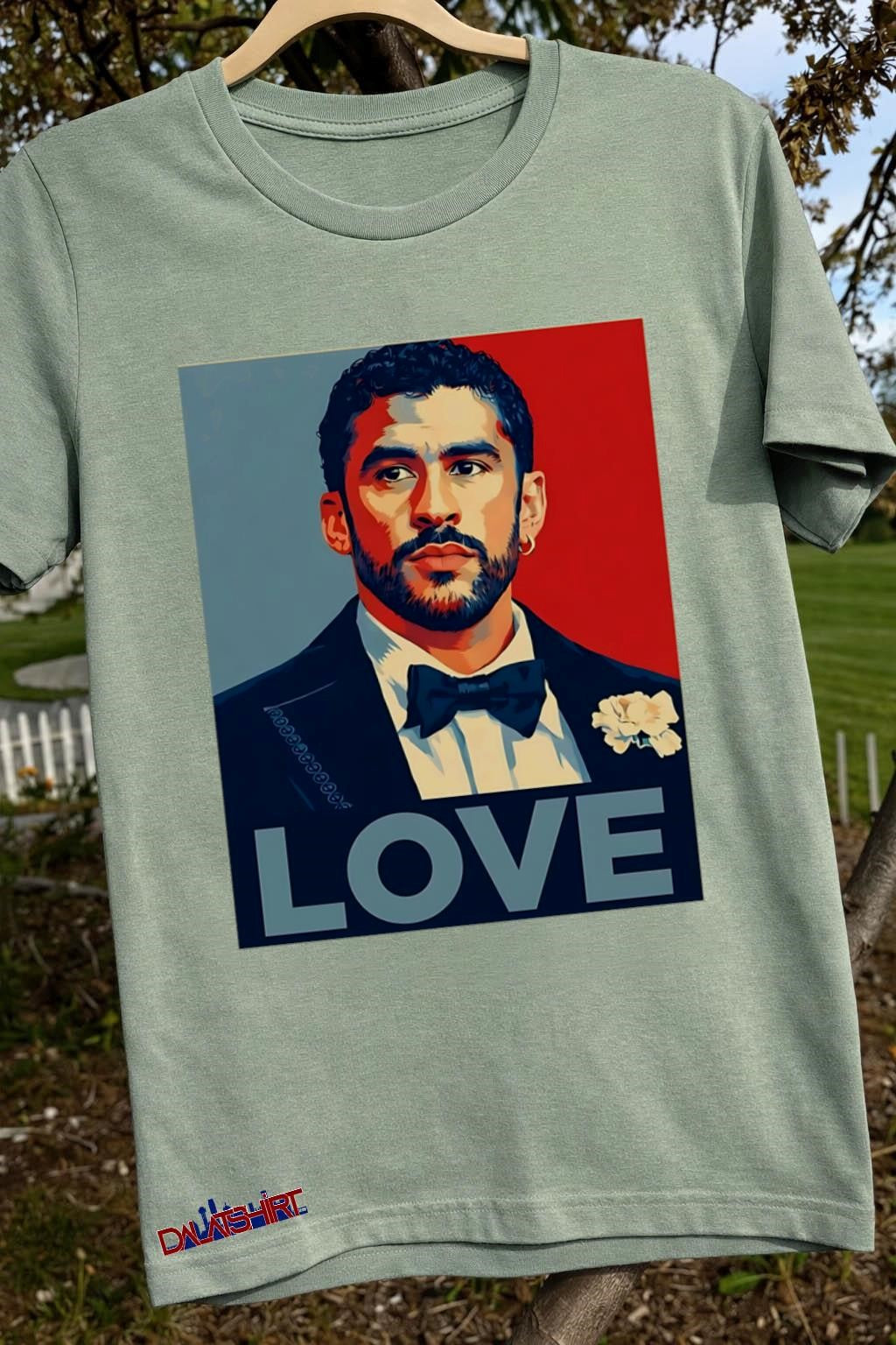 Love Bad Bunny Portrait Shepard Fairey Style Hope Poster Art shirt