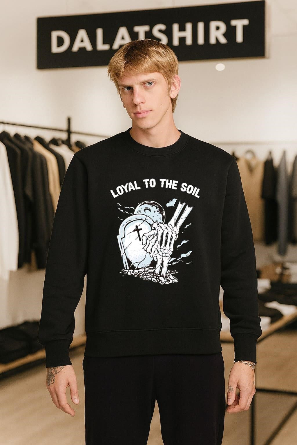 Loyal to the soil skeleton hands grave moon shirt