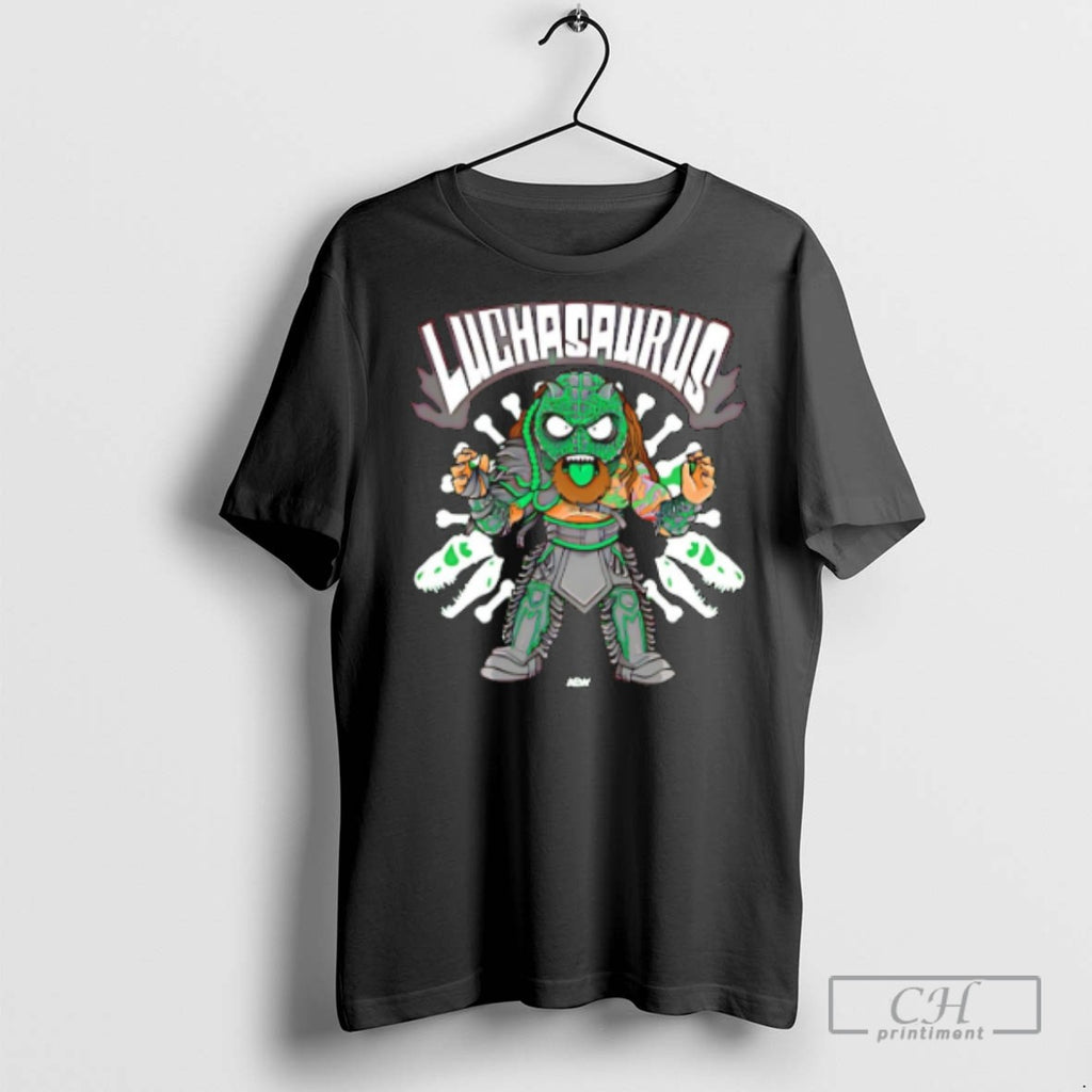 Luchasaurus Back From Extinction Caricature T Shirts