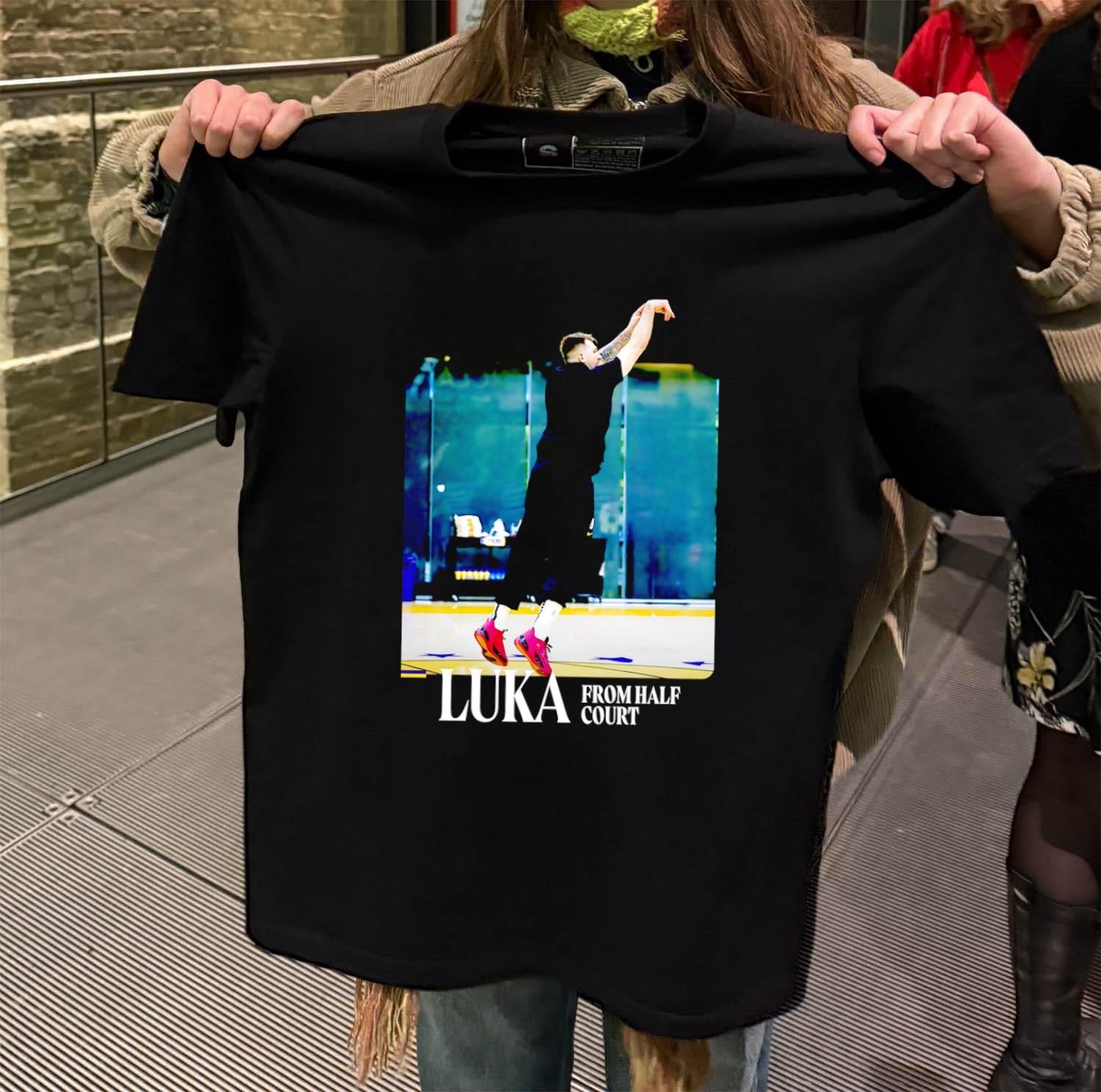Luka From Half Court first ball at the Lakers shirt