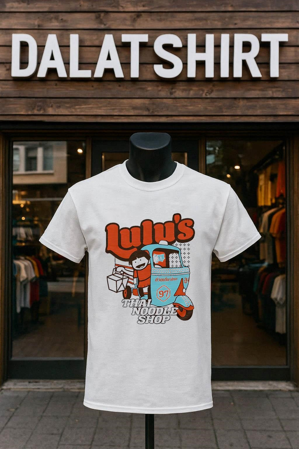 Lulu’s Thai Noodle Shop 97 Tuk Tuk Cartoon shirt